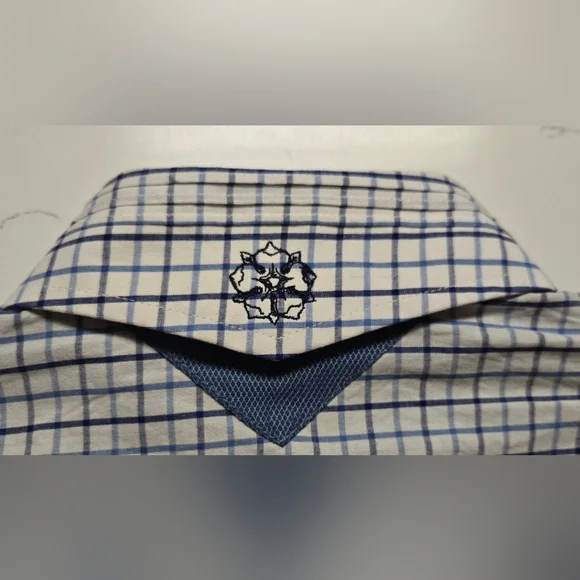 English Laundry Christopher Wicks Embroidered Button Shirt Men Size M Flip Cuff